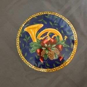 Mikasa Covered Trinket Box Holiday Music Frenc Horn